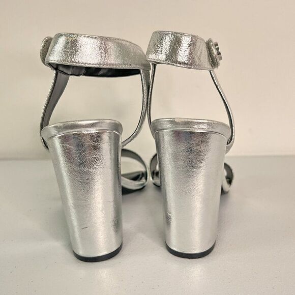 Kendall & Kylie Silver Chrome Silver Block Heel Sandals - Picture 4 of 6